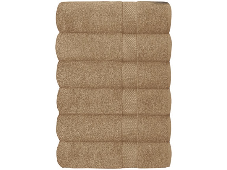 J&V TEXTILES 6PK TWL TAUPE 27 X 52 IN 6-Pack Plush Bath T