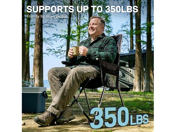 EVER ADVANCED Black Reclining Camping Chair