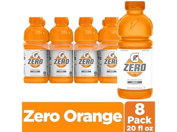 8PK Gatorade Thirst Quencher Zero Sugar Drink Orange