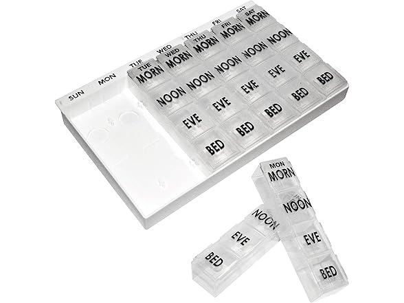 Pill Box Organizer - 28 Compartment