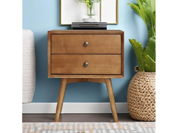 Walker Edison Mid Century Modern Wood Nightstand