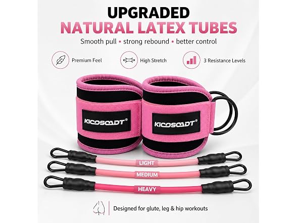 KICOSOADT Ankle Resistance Bands w/Cuffs