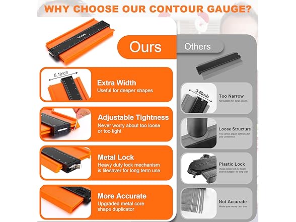 VARSK Contour Gauge Tool with Lock