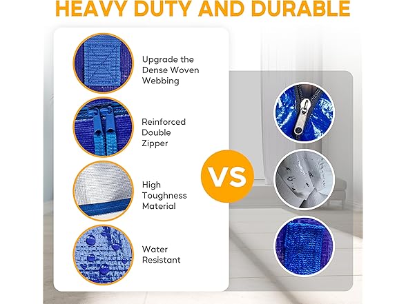 HealSmart 12 Pack Oversized Heavy Duty Moving Bags