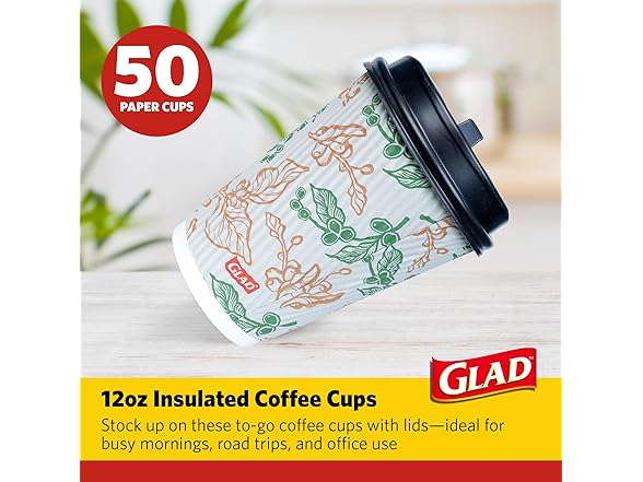 Glad Disposable Coffee Cups with Lids
