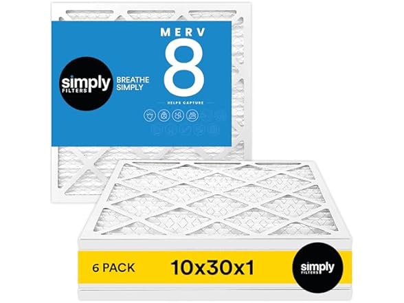 Simply Air Filter Merv 8 MPR 600, 6pk AC Furnace & HVAC