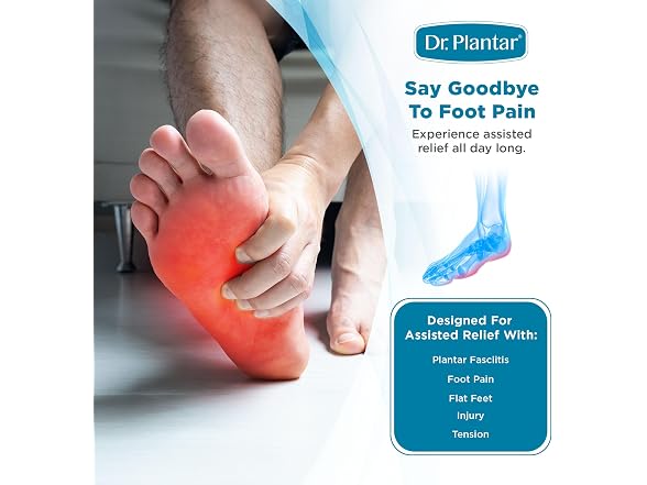 Dr. Plantar Insoles for Men, Sizes 8-12, Trim to Fit,