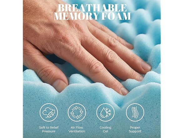 Geekman 3 Inch Memory Foam Mattress Topper, Twin XL