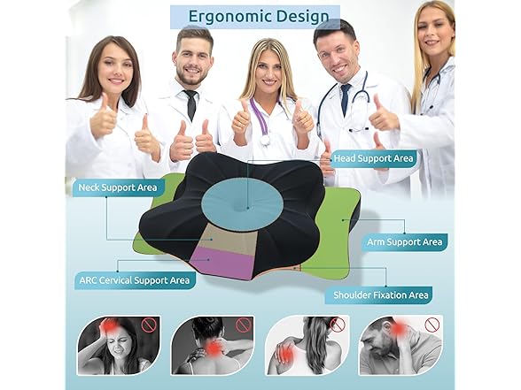 DONAMA Cervical Pillow for Neck, Black