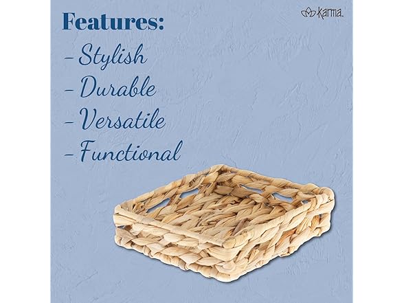 Woven Cocktail Napkin Holder for Table & Kitchen Blue and White
