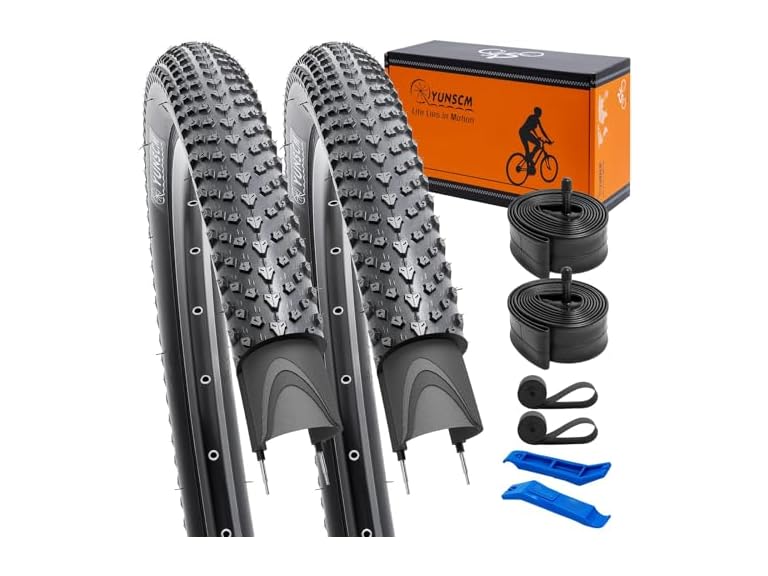 YUNSCM 26x1.95" MTB Tires & Tubes, 2-Pack