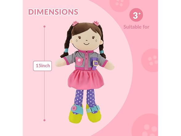 Linzy 15" Learn to Dress Stuffed Doll