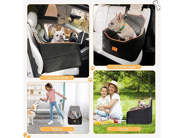 Dog Car Seat with Washable Mat