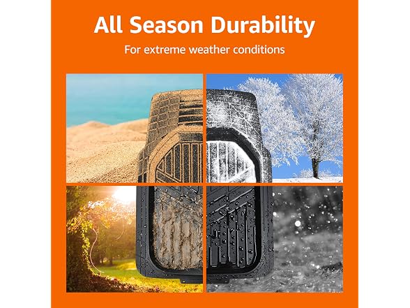 Amazon Basics 4-Piece Heavy Duty Anti-Slip Floor Mats