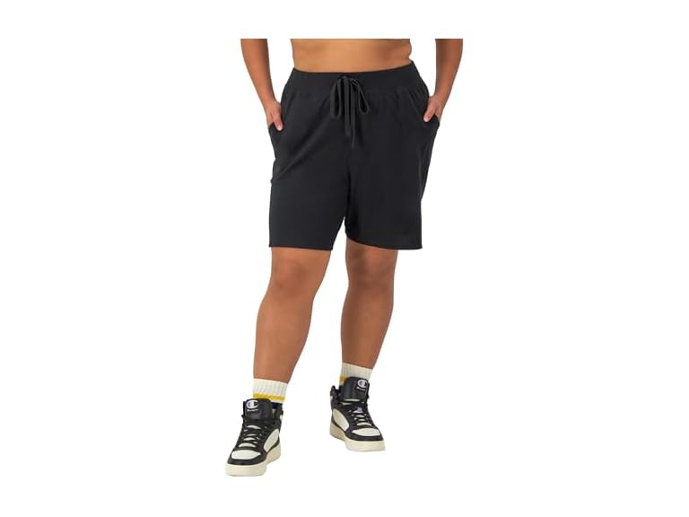 Champion Women's 5" Lounge Shorts, Standard Fit, Lightweight, Available in Regular and 2, Black, Large