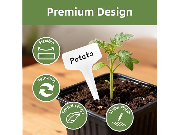 KMOSENIA GAR-93 (2 Pack) Plant Labels, 100 Pack T-Type