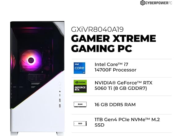 CyberpowerPC (i7-14700F, RTX 5060 Ti)