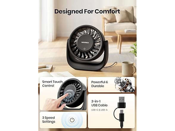 Warmco USB Desk Fan