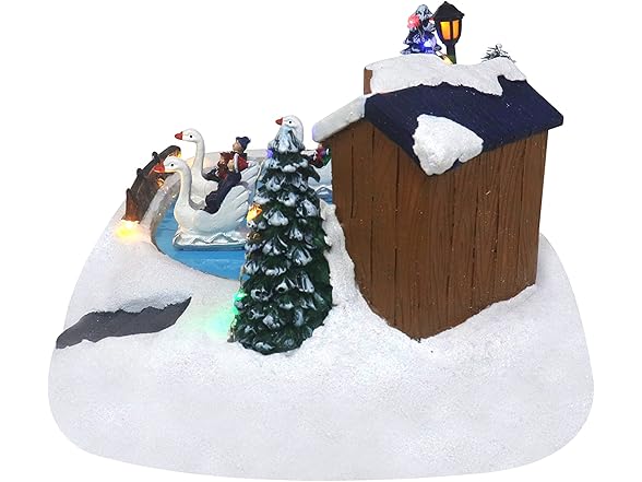 Top Treasures Christmas Shop w/Moving Swans