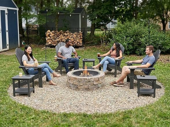 Set of 4 Black Patio Chairs 350lbs
