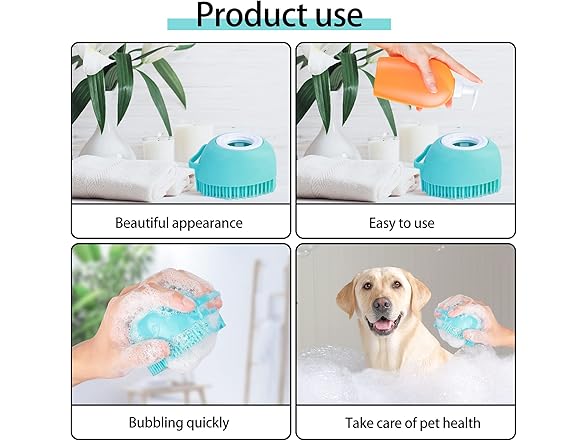 Airfly (2 Pack) Dog Bath Brush Comb Silicone Rubber
