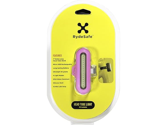 RydeSafe Bike Light - Head Tube Front - Pink