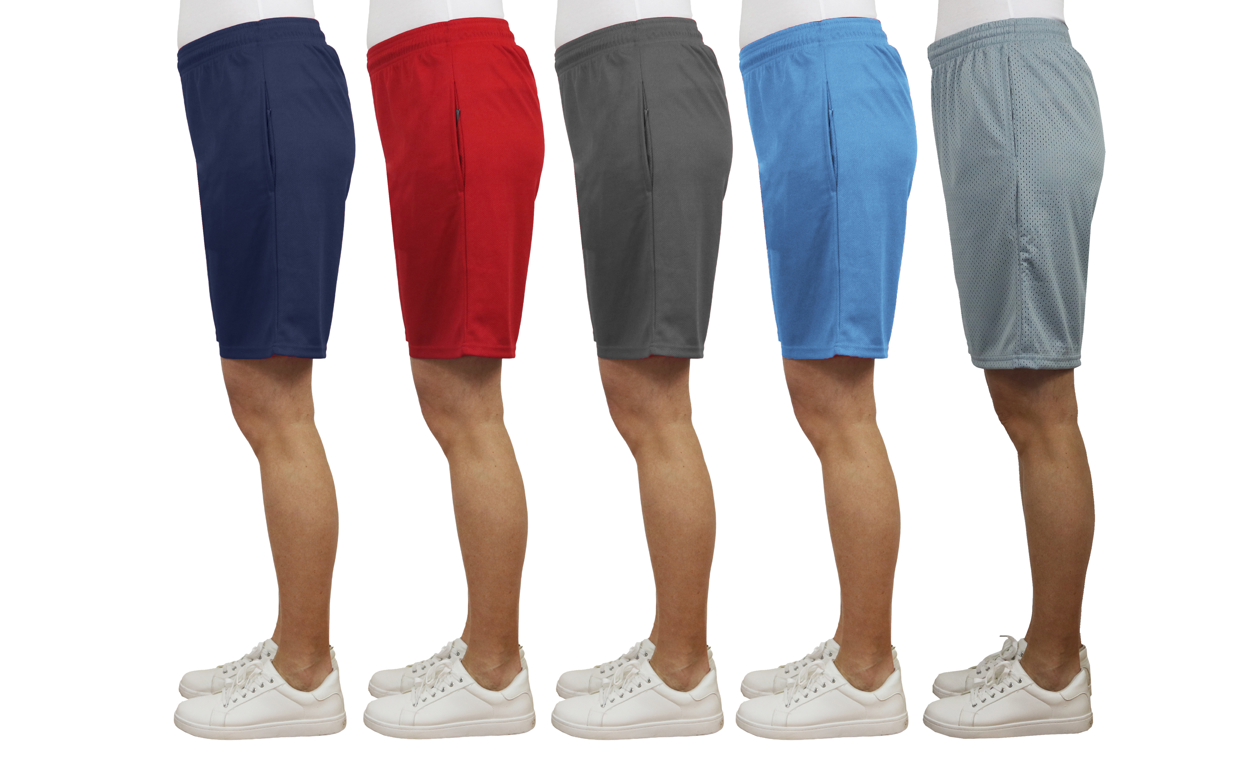 5Pk Womens Active Classic Mesh Shorts - Gallery 9