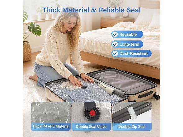 16 Pack Vacuum Storage Bags with Pump