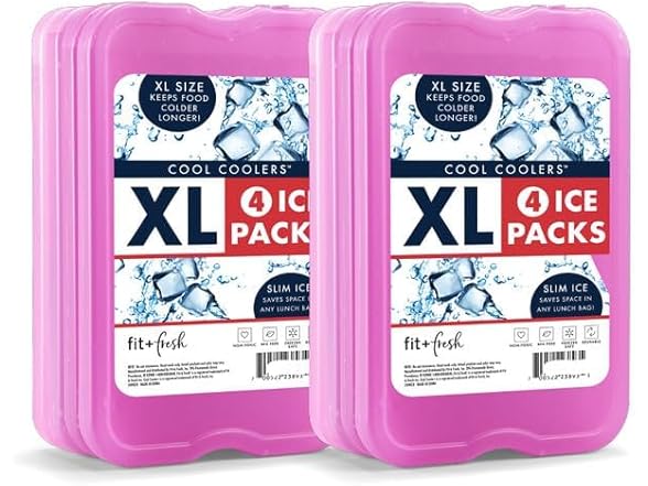 Cool Coolers Ice Packs 8pk Purple
