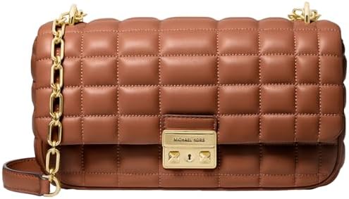 Michael Kors Tribeca Large Convertible Chain Shoulder Bag, Gold-Tone Hardware/Luggage