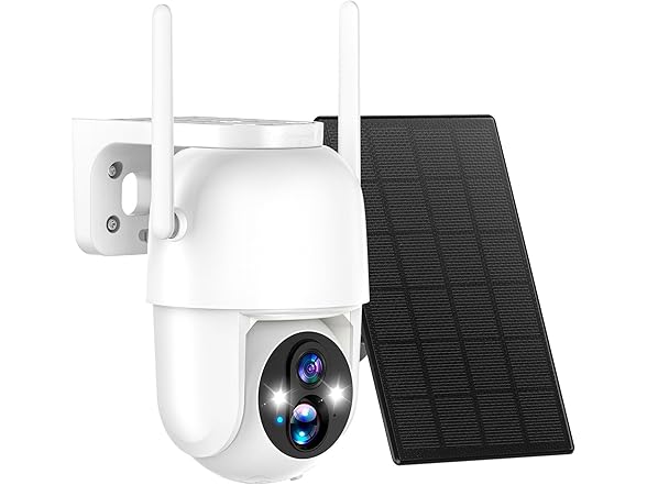 Allweviee Security Cameras Wireless Outdoor, 2K 3MP Pan Tilt 355° View IP65 Waterproof Rechargeable Battery Powered PTZ WiFi Solar Camera with PIR, Color Night Vision,2-Way Talk,Cloud/SD (Open Box)