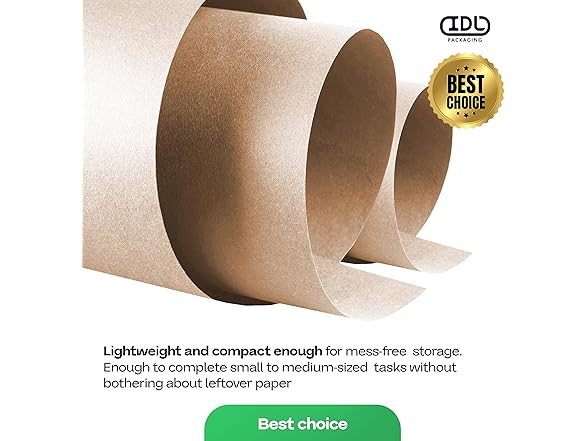 IDL Packaging Brown Kraft Paper Roll 18" x 2160" (180 feet)