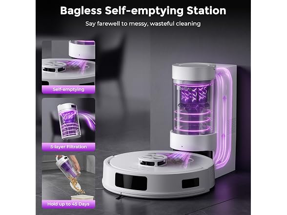Robot Vacuum and Mop Combo 18000Pa Suction