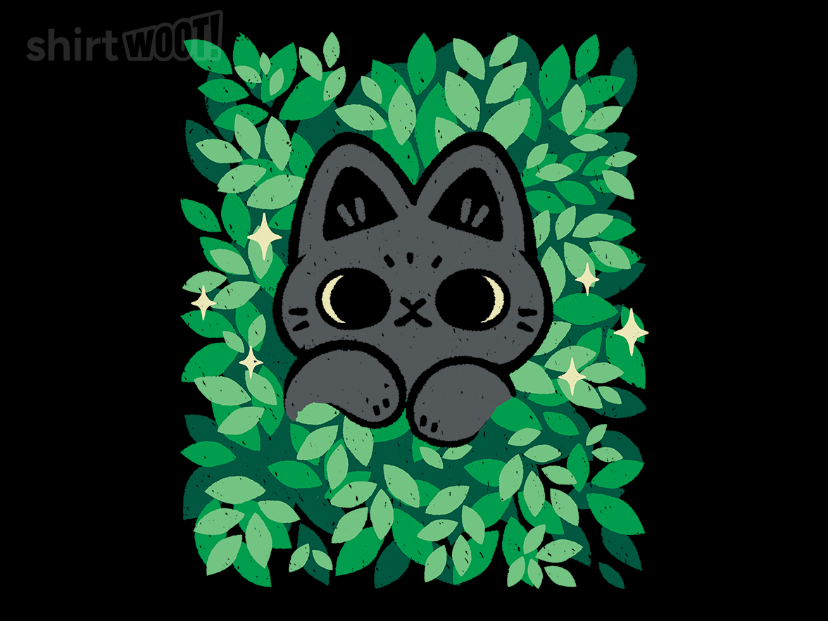 Cute Black Cat Peeking Through Green Leaves - Gallery 9