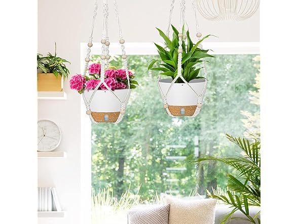 AKEIE Macrame Plant Hanger 3 Pack Indoor & Outdoor