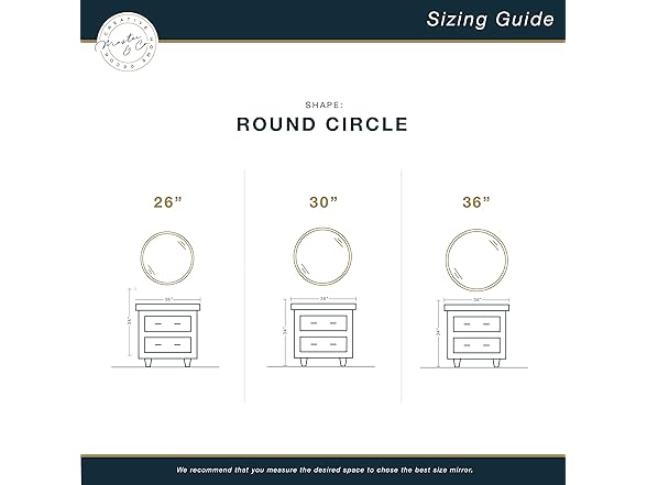 MCS Master & Co. Modern Metal Round Wall Mirror