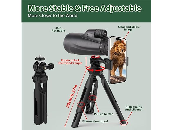 80x100 High Powered Monocular Telescope