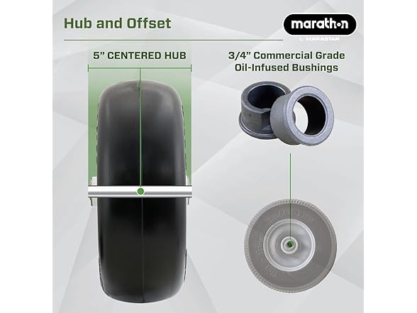 Marathon 01410P 11x4.00 Flat-Free Lawnmower Tire on Wheel
