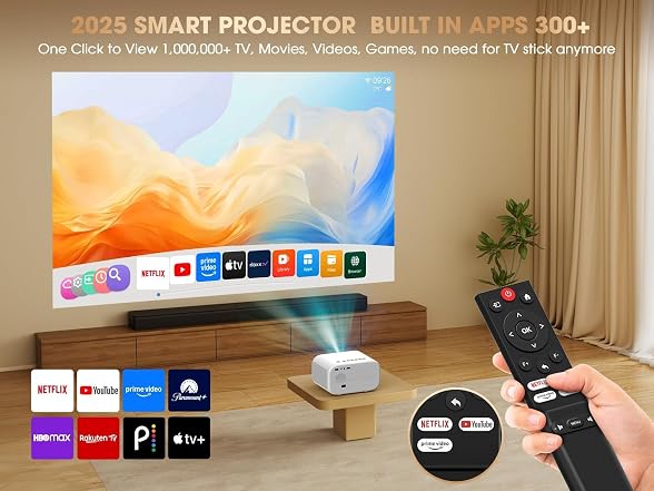 VIZONY 1080p Smart Projector W/ WiFi
