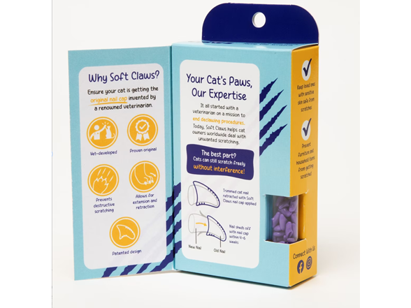 PURRDY Paws Soft CAT Nail CAPS, 40 Count