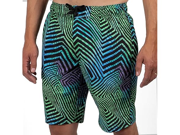 Kanu Surf Men's Black/Green Swim Trunk (M)