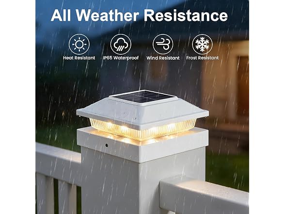 Brightever Solar Post Cap Lights 16 Pack White