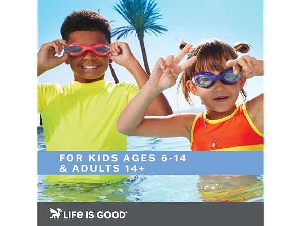 Life is Good Kids Swim Goggles Pack of 3