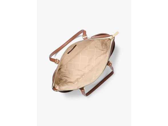 Michael Kors Charlotte Large Logo and Leather Top-Zip Tote Bag