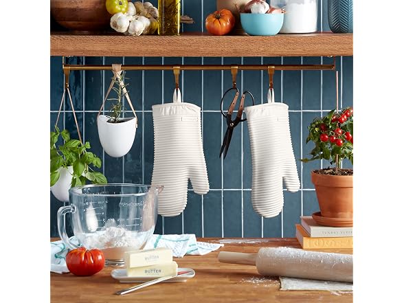 KITCHENAID Soft Silicone Oven Mitt 2-Pack, Smoked Porcelain
