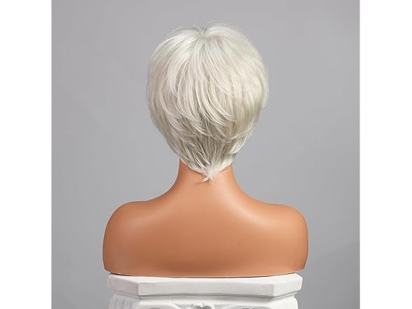 White Pixie Cut Wig for Women