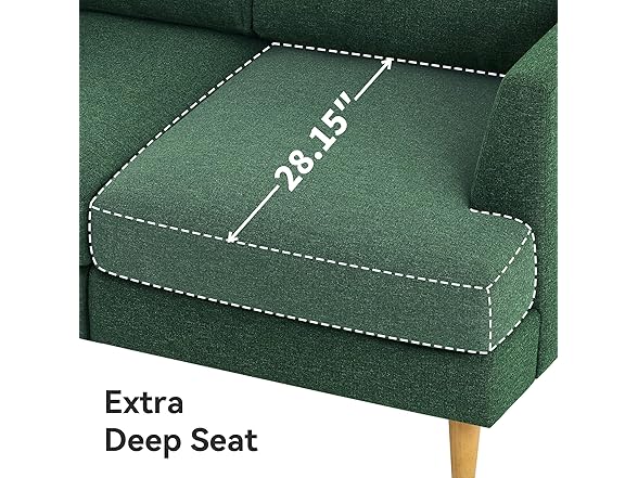 BFD Mid Century Modern Loveseat Couch, 56"