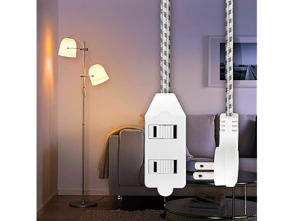 Clear Power 2pk 9ft 3 Outlet Fabric Indoor Ext Cord 16/2