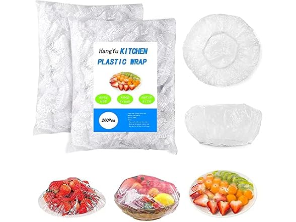 400Pcs Plastic Elastic Bowl Covers