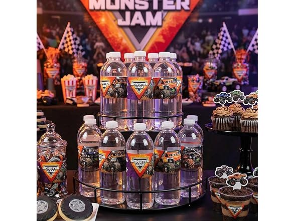Monster Jam Water Bottle Labels 16ct